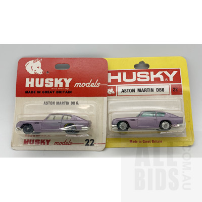 Two Vintage Husky Diecast Model Cars in Original Blister Packs