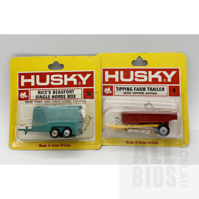 Two Vintage Husky Diecast Model Cars in Original Blister Packs