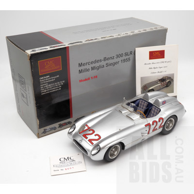 CMC, Mercedes Benz 300 SLR (W1960S) Mille Miglia Sieger 1955, No 5001, 1:18 Scale Model Car