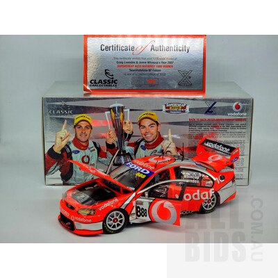 Classic Carlectables, 2007 Ford BF Falcon TeamVodafone Lowndes / Whincup, Bathurst Winner SIGNED, 0997/9000, 1:18 Scale Model Car