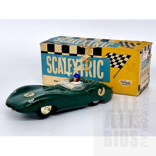 Scalextric by Triang Vintage Lister Jaguar C/56, Circa 1960's, Approx 1:32 Scale Model Car