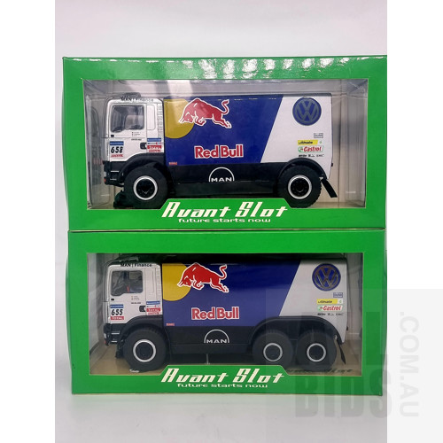 Avant Slot Man Truck 4x4 & 6x6 Red Bull 1:32 Scale Model Cars