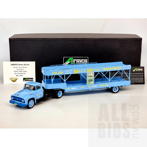 Models 56 by ARMCO 1956 Ford F600 Car Transporter 262/300, Approx 1:43 Scale Model