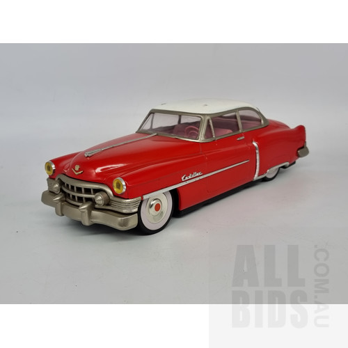 Vintage 50's Fifties Cadillac Coupe Tin Friction Car Approx 1:18 Scale Model