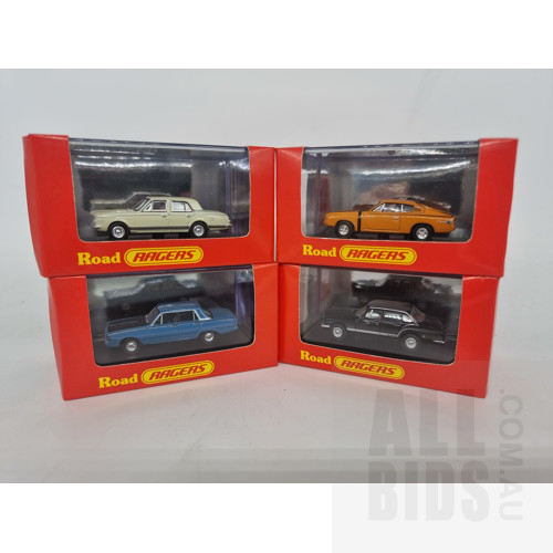 Road Ragers Assorted Valiant's Pacer, AP5, S-Series, Charger 1:87 HO Scale Model Cars - Lot of 4