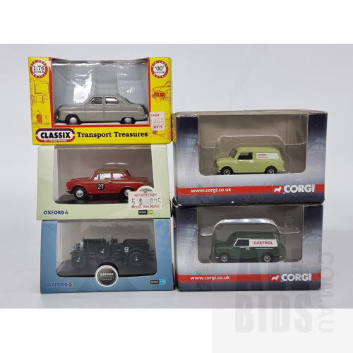 Corgi, Oxford & Classix Assorted British Including Bentley, Ford & Morris Approx 1:87 HO Scale Models - Lot of 5