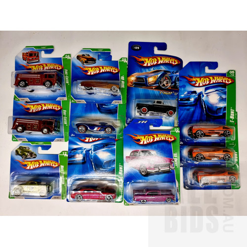 Hot Wheels Assorted Treasue Hunt Series Cars - Set of 11 Approx 1:64 Scale Diecast Models