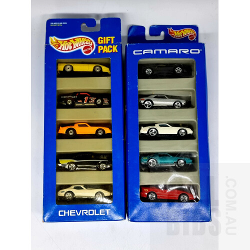 Hot Wheels Chevrolet 5 Car Set Circa 1993 & Camaro 5 Car Set Circa 1995 Approx 1:64 Scale Diecast Models