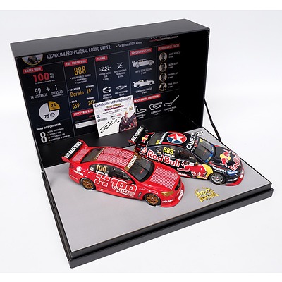 Classic Carlectables, Holden VF Commodore Twin Display Set, Craig Lowndes 100 ATCC V8 Supercar Race Wins, 825/1050, 1: 18 Scale Diecast Model