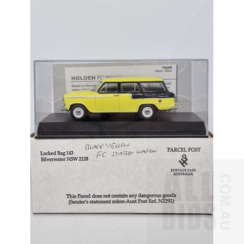 Trax, Holden FC Wagon, Yellow Black Two Tone, 1:43 Scale Model