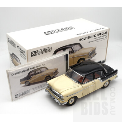 Classic Carlectables, Holden FC Special- Black Over Cape Ivory, 350/1000, 1:18 Scale Model Car