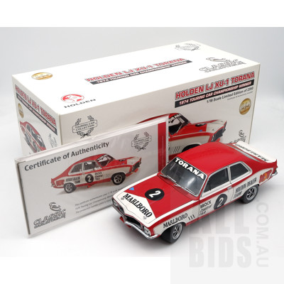 Classic Carlectables, 1974 Holden LJ XU-1 Torana with Decals, Brock Touring Car Championship Winner, 1381/2350, 1:18 Scale Model Car