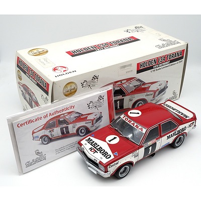 Classic Carlectables, 1974 Holden L34 Torana with Decals, Brock/ Sampson Bathurst, No 2460, 1:18 Scale Model Car