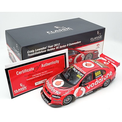 Classic Carlectables, 2012 Team Vodafone Holden VE Series II Commodore, Craig Lowndes, 847/1200, 1:18 Scale Model Car