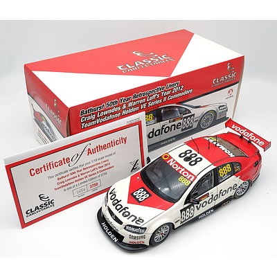 Classic Carlectables, 2012 Team Vodafone Holden VE Series II Commodore, Bathurst 50th Year Retrospective Livery Craig Lowndes/ Warren Luff, 1654/3750, 1:18 Scale Model Car