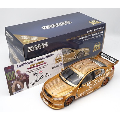 Classic Carlectables, Holden VF Commodore, Craig Lowndes 100 ATCC/V8 Supercar Wins, 299/1888, 1:18 Scale Model Car