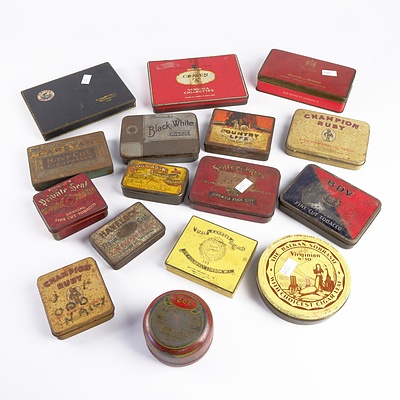 16 Assorted Vintage Cigarette and Tobacco Tins