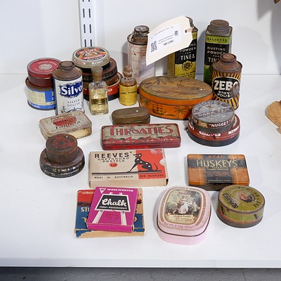 Collection of Vintage Tins and Household Products
