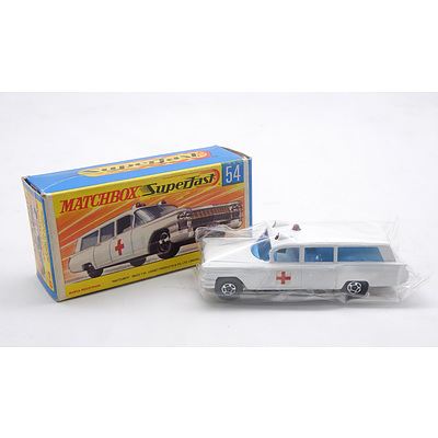 Vintage Matchbox Superfast No 54 'Cadillac Ambulance'
