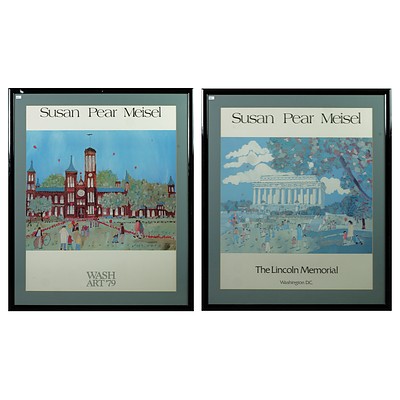 Two Framed Susan Pear Meisel Exhibition Posters
