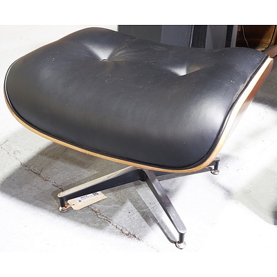 Replica Eames Black Leather Footstool
