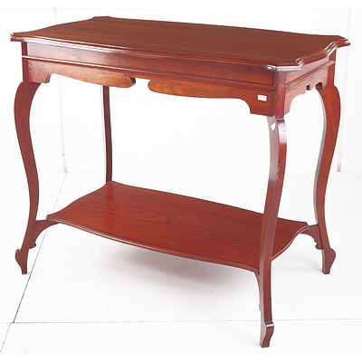 Arts and Crafts Style Maple Console Table with Shelf Below