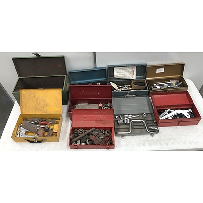 Tool Boxes With Contents -Lot Of Eight