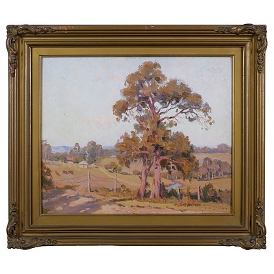 Erik Langker (1898-1982), Untitled (Country Landscape), Oil on Board 