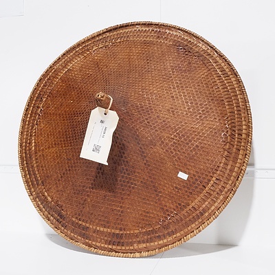 Vintage Asian Woven Cane Hat