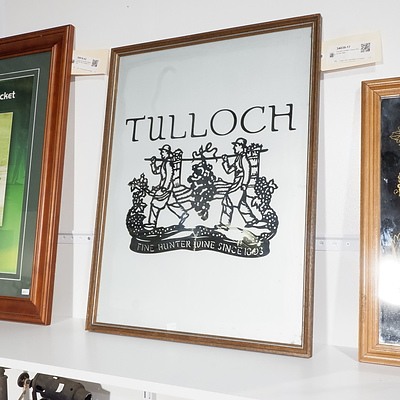 Framed Vintage Tulloch Wines Bar Sign