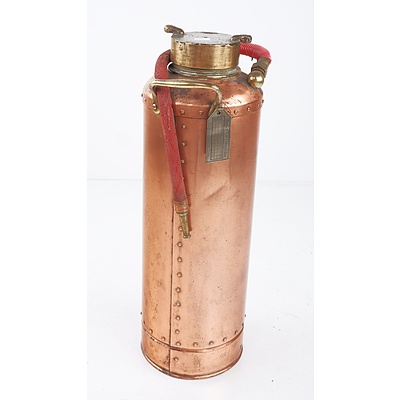 Antique Simplex Brass Fire Extinguisher