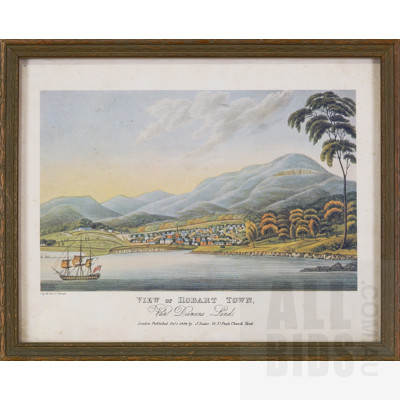 Framed Print of View of Hobart Town by J Souter