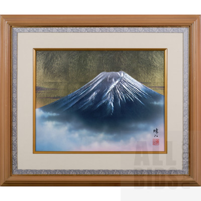 Textured Print of Mount Fuji