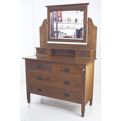 1920s Maple Dressing chest with Four Drawers and Mirror Above