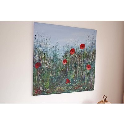 Harris, Poppies, Oil on Canvas