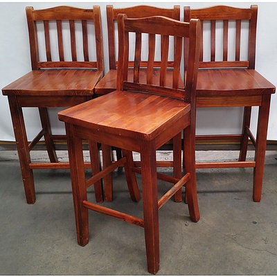 Pine Kitchen Stools - Lot of Four