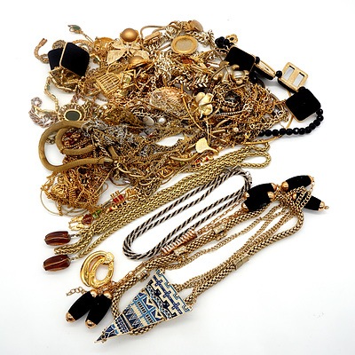 Large Group of Gold Coloured Costume Jewellery