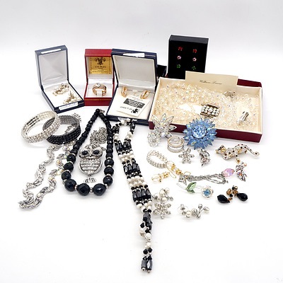 Group of Assorted Crystal and Rhinestone Jewellery, Including Swarovski