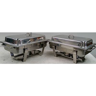 Stainless Steel Rectangular Chafing Dishes - Lot of Two