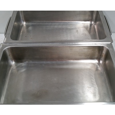 Stainless Steel Rectangular Chafing Dishes - Lot of Two