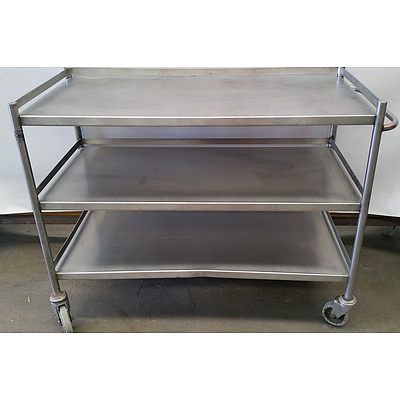 Three Tier Stainless Steel Gastronomy Trolley