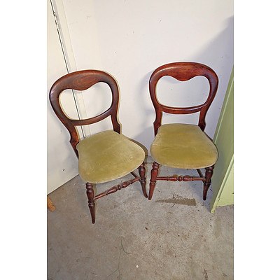 Two Victorian Beech Balloon Back Chairs