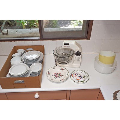 Contents of Kitchen, Including Part Noritake Setting and Vintage Sunbeam Mixmaster
