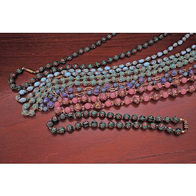 Six Strands of Venetian Glass Beads