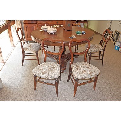 Set of Six Victorian Beech Dining Chairs