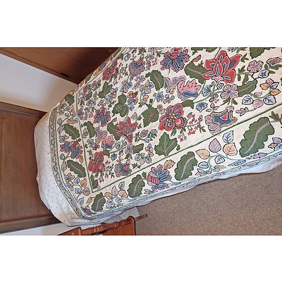 Indian Crewel Work Single Bed Cover