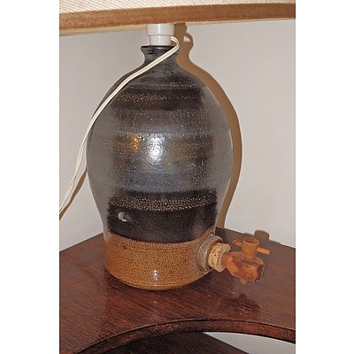 Bendigo Stoneware Pottery Wine Jug Lamp