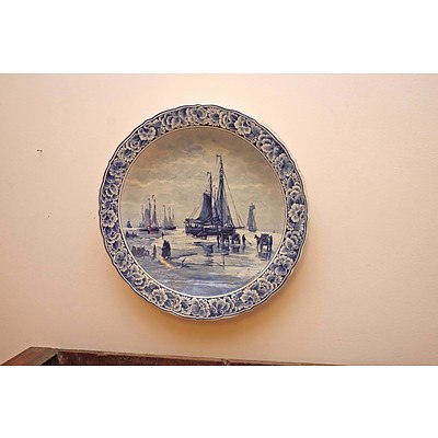 Large Delft Blue and White Charger