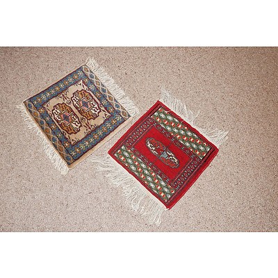 Two Small Persian Hand Woven Mats