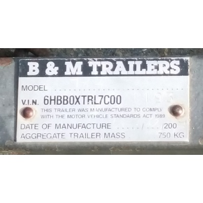 B & M Trailers 7' x 4' Single Axle Box Trailer